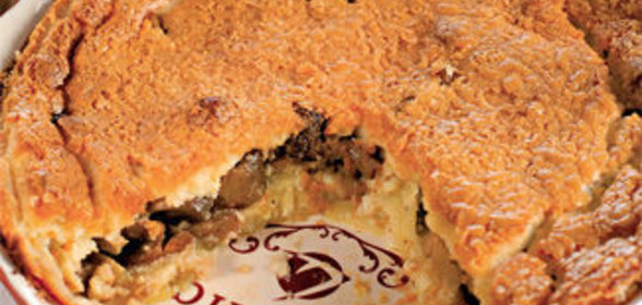 Заливной пирог с картофелем и грибами