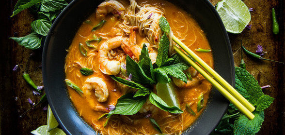 Лакса с креветками