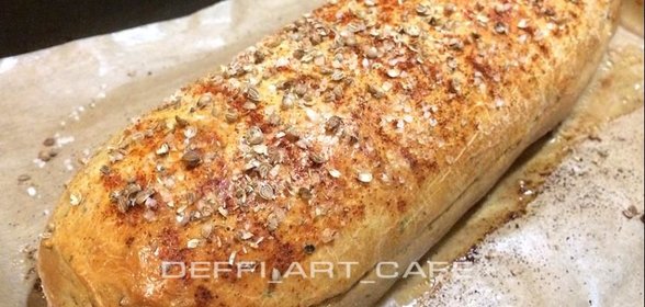 Куриный рулет в фокачче