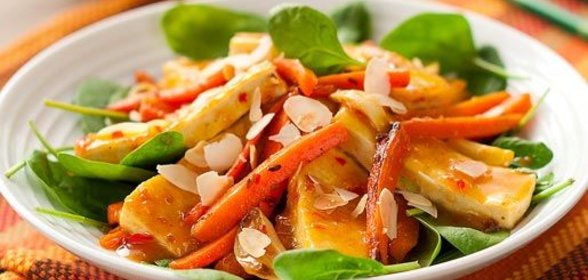 Тофу с морковью в апельсиновом соусе