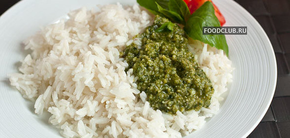 Рис с соусом песто