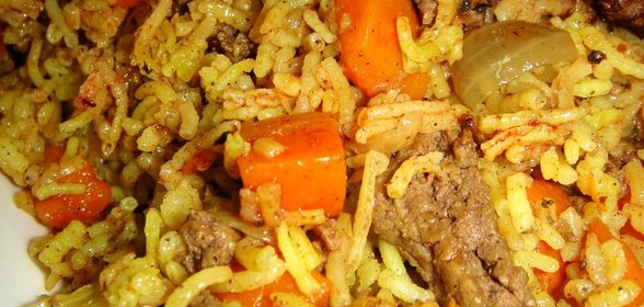 Рис с фаршем и морковью