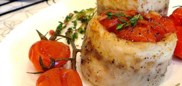 Сибас с помидорами