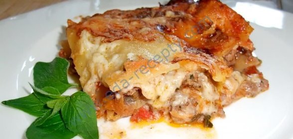 Лазанья с фаршем бешамель домашняя в духовке