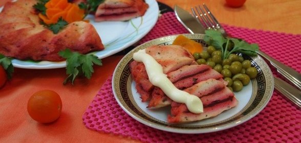 Куриный кекс-суфле с прослойкой