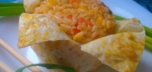 Рис с овощами, с креветками