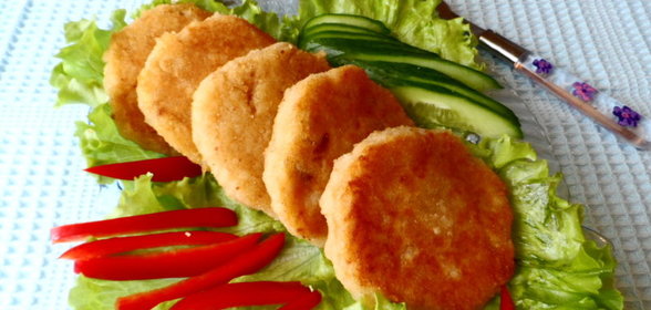 Постные рисово-картофельные котлеты с грибной начинкой