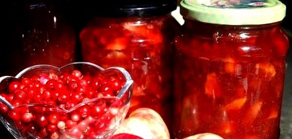 Варенье из брусники с яблоками