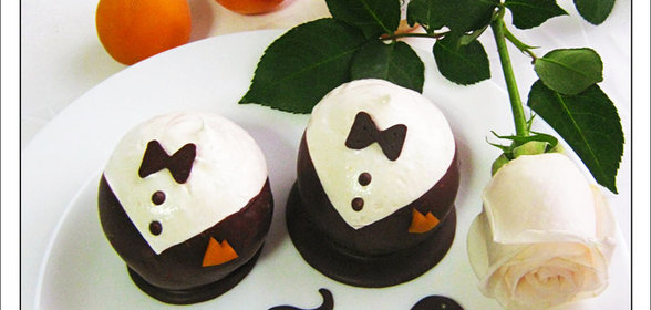 Легкий десерт в шоколадных чашечках Лорд Абрикос (с низкокалорийным конфитюром Darbo)