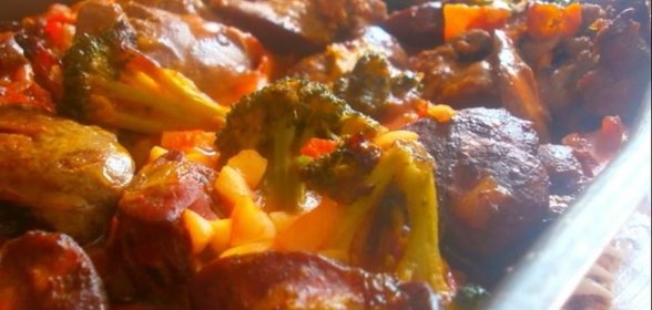 Жаркое из куриной печени