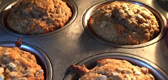 Банановые маффины из полбы