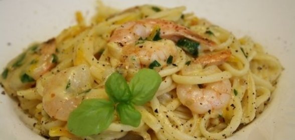Спагетти с креветками