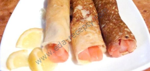 Блины с малосольной семгой