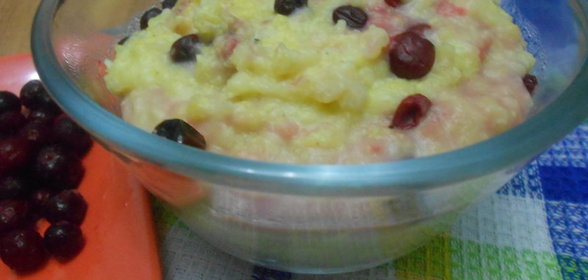 Пшенная каша с клюквой в кашеварке