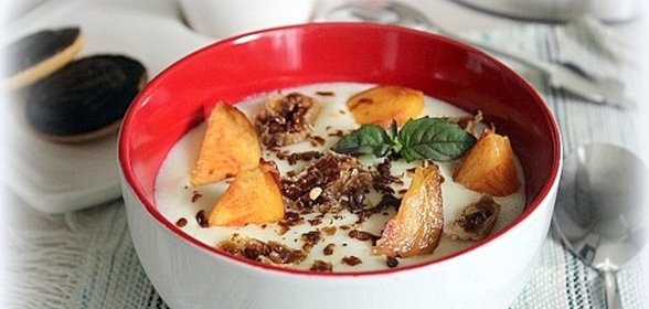 Манная каша с инжиром и инжирным нектарином