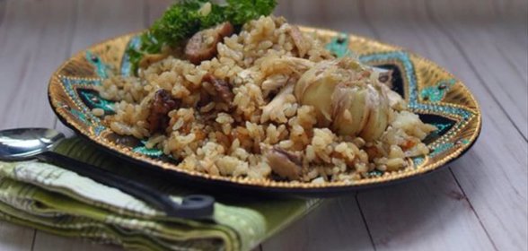 Турецкий пилаф с грибами и курицей