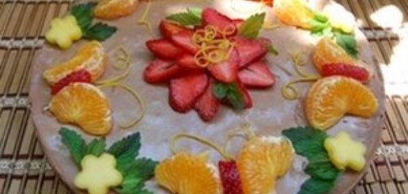 Шоколадно-манговый торт