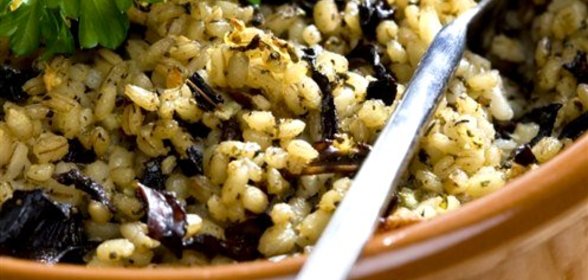 Плов из ячменя с грибами