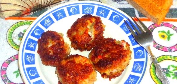 Котлеты с рисом и крабовыми палочками