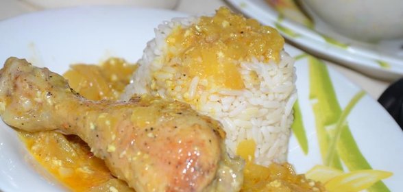 Куриные голени в мангово-сливочном соусе