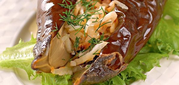 Схторац бадрожан, фаршированные баклажаны