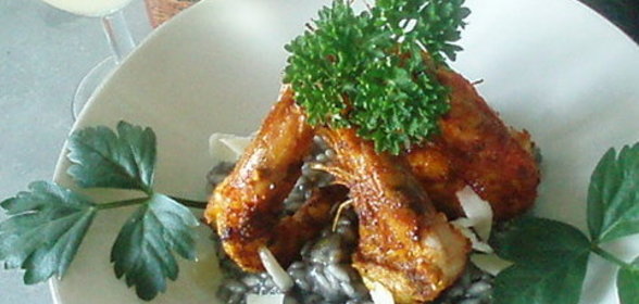 Ризотто чёрное с креветками