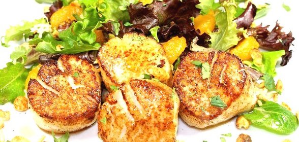 Гребешки с апельсином