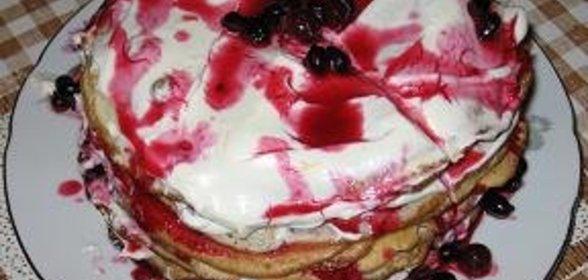 Творожный блинный торт