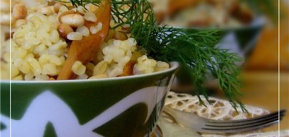 Пилав из булгура с грибами