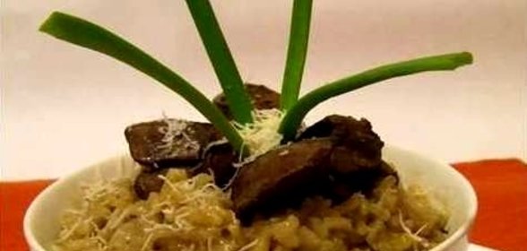 Ризотто с куриной печенью
