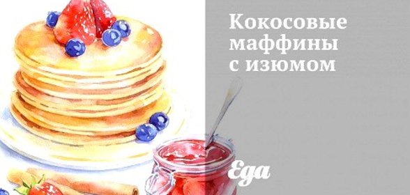 Кокосовые маффины с изюмом