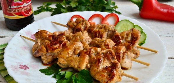 Крученая курица в гранатовом соусе Наршараб жареная на сковороде