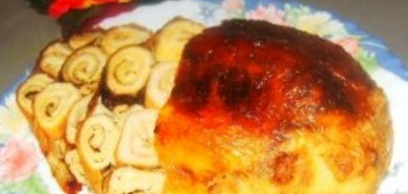 Курочка фаршированная блинами