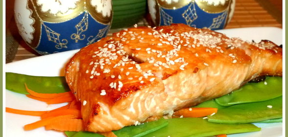 Лосось терияки с овощами
