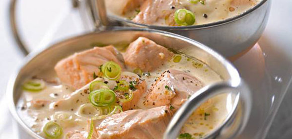 Лосось в сливках