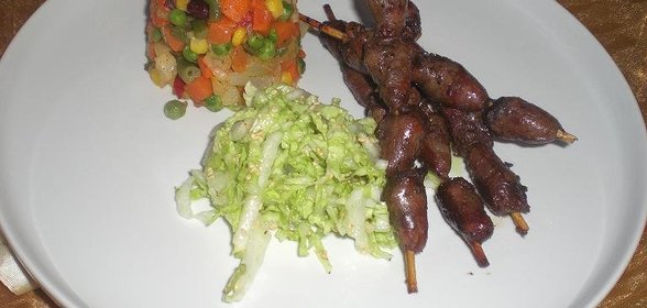 Шашлык из куриных сердечек