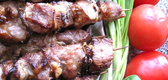 Шашлык из свинины в белом вине