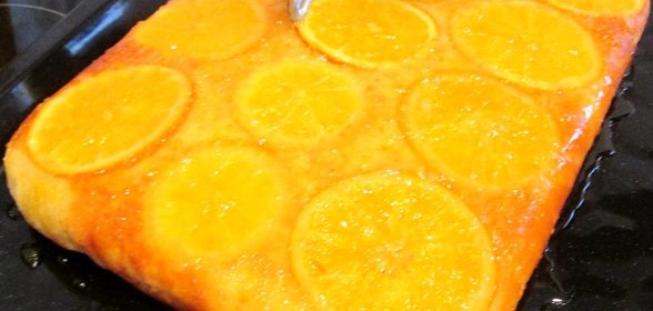 Открытый апельсиновый пирог с карамелью