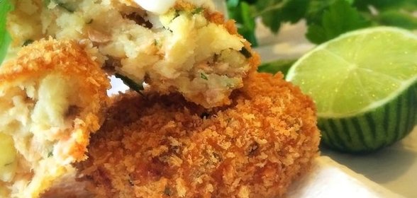 Картофельные котлеты с лососем