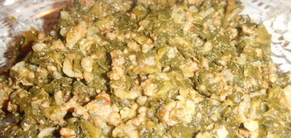 Шпинат с фаршем (турецкий вариант)