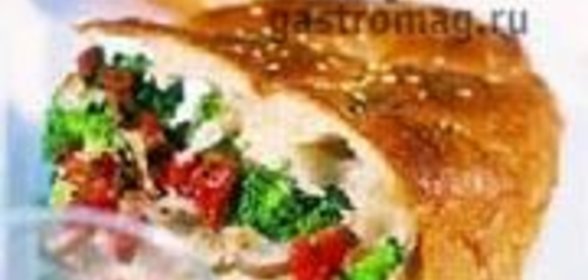 Сэндвич с брокколи и ветчиной