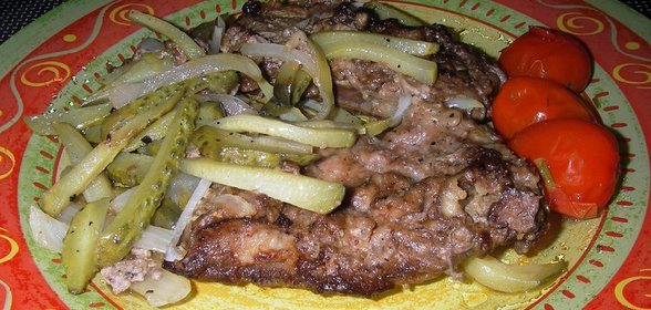 Пикантный стейк из телячьей печени