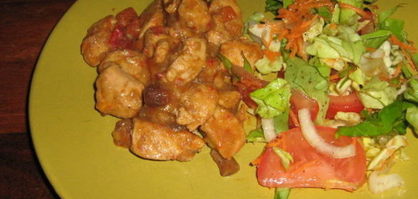 Курочка с грибами и болгарским перцем