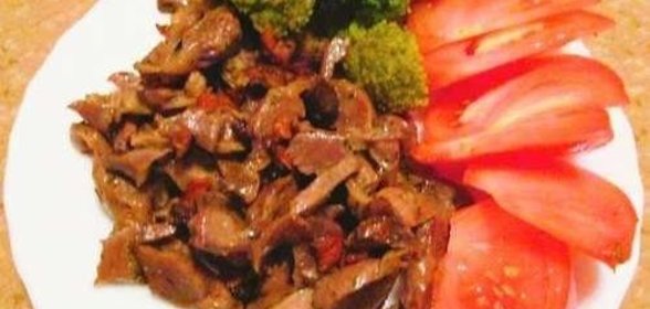Желудочки куриные с соевым соусом