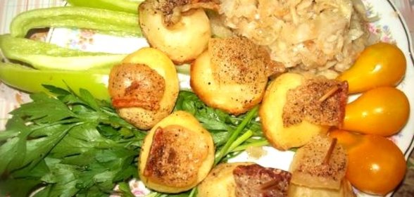 Картофель в духовке с салом