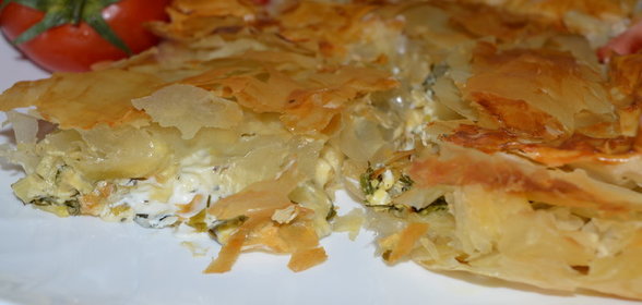 Пирог с фетой и шпинатом в греческом стиле - вариант