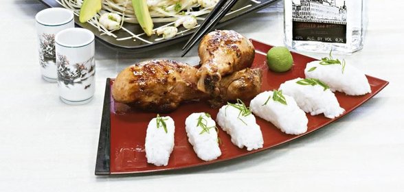 Маринованные в мисо куриные ножки на гриле