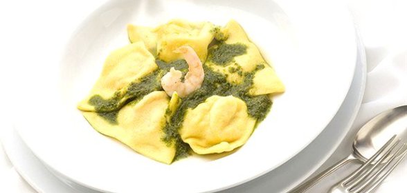 Равиоли с креветками