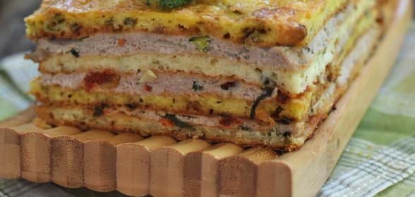 Сырный пирог с курицей
