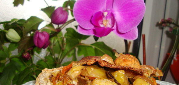 Пирог с начинкой из брюссельской капусты